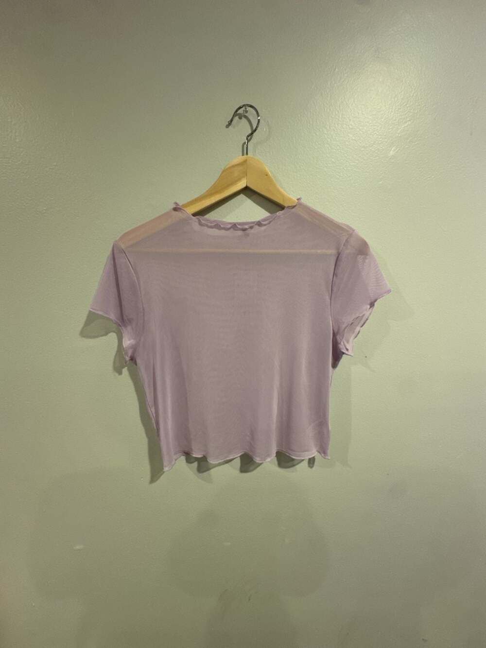 Wild Fable Mesh Short Sleeve Crop Top Size M Purple